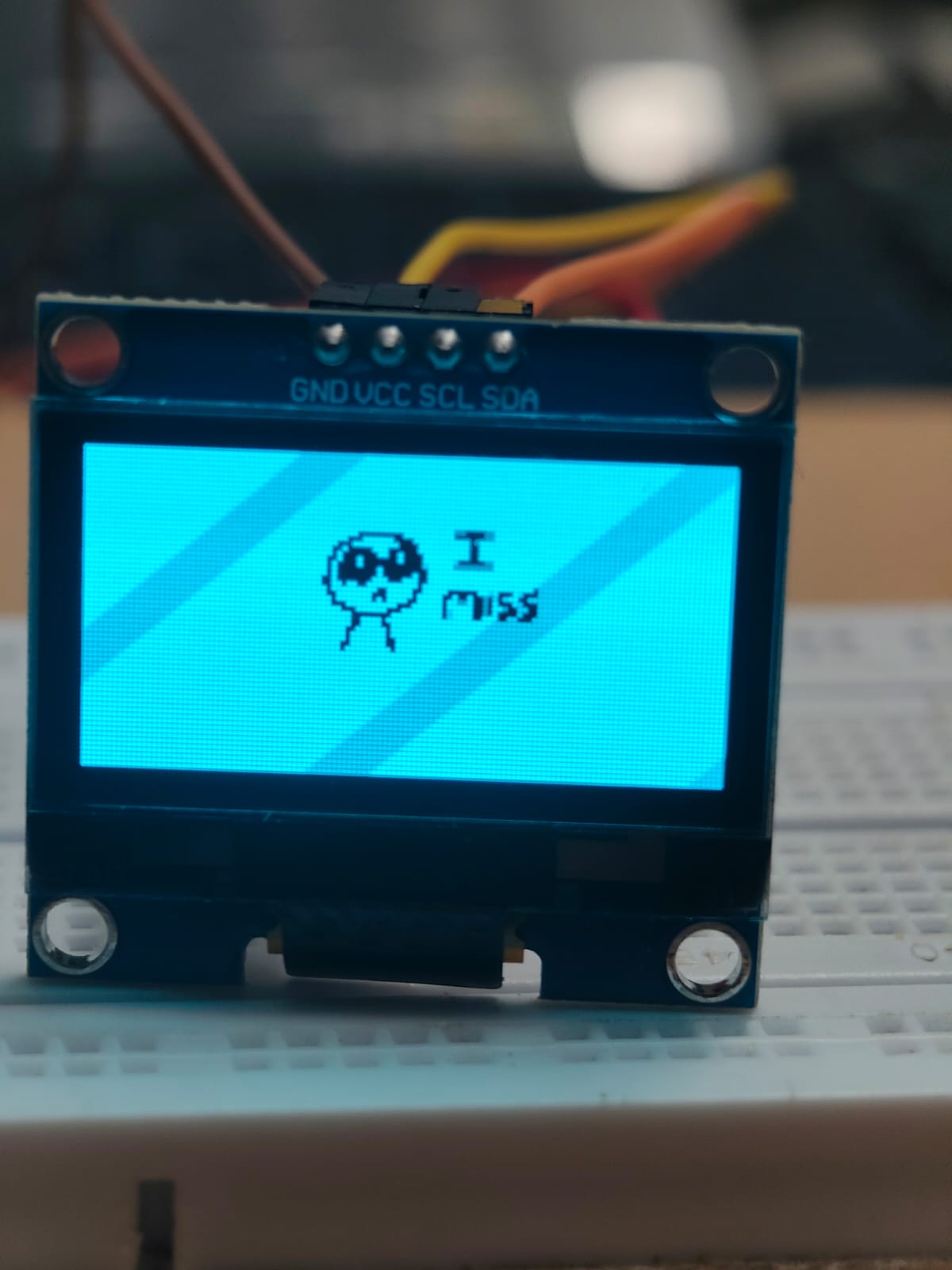 Initial successful monochrome OLED test output